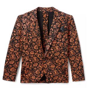 NWT Disney Mickey Minnie Mouse Halloween Jacket Blazer Black Orange Glow Large